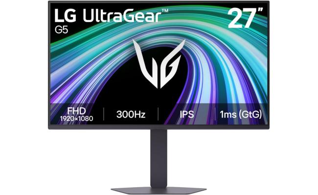 LG 27G550B-B UltraGear™ G5 FHD 300Hz IPS | Height/Tilt/Pivot/Swievel Adjustable Stand, HDMI & DisplayPort- Gaming Monitor
